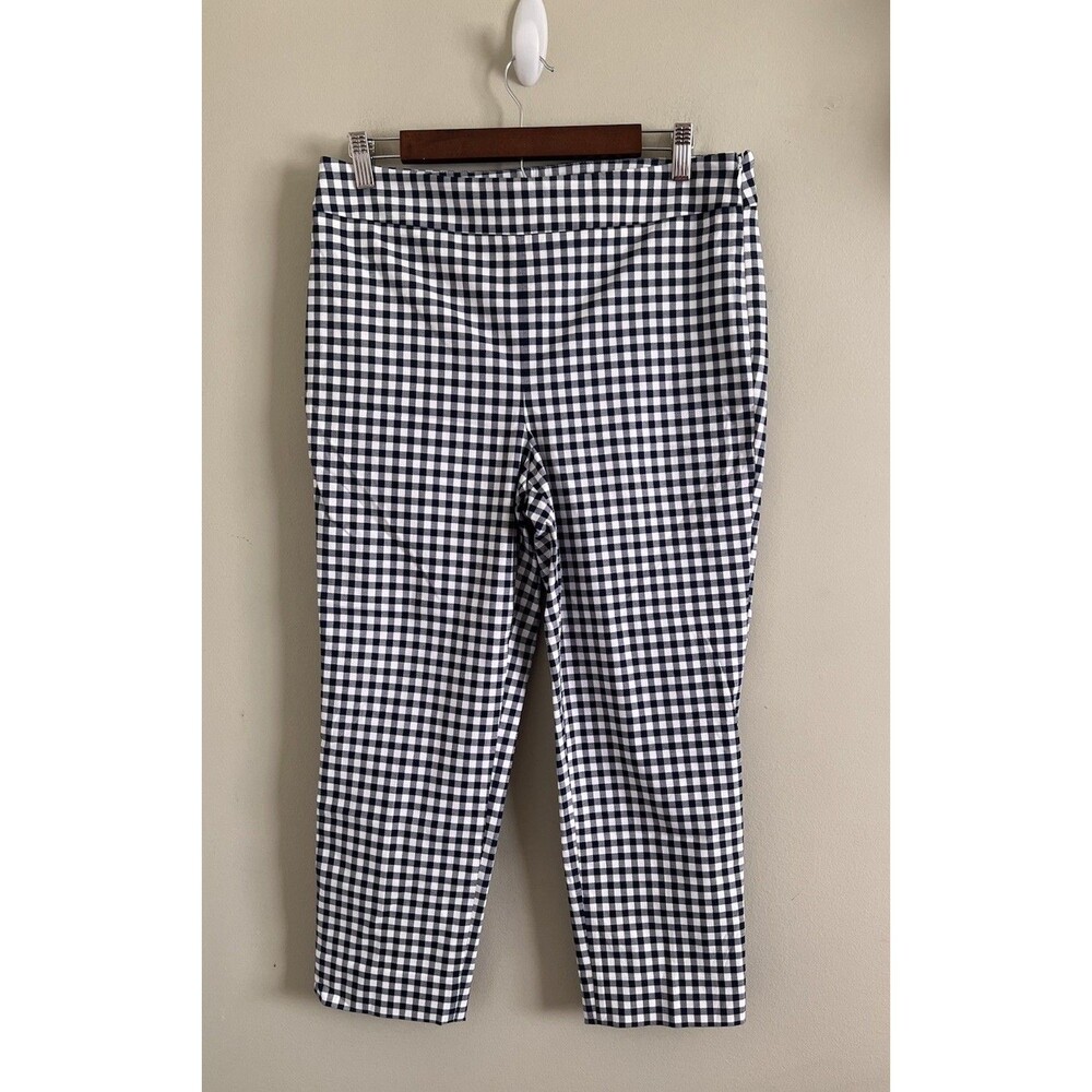 Talbots Womens 8 Chatham Pants Pixie Black & White Gingham Straight Leg
